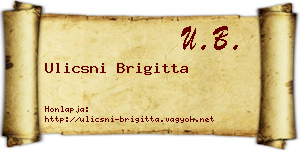 Ulicsni Brigitta névjegykártya